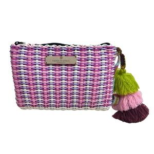 Squeeze De Citron Lemon Drop Pink Lavender Woven Recycled Plastic Clutch